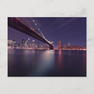 Postal Bajo el puente de Brooklyn horizonte de Nueva York