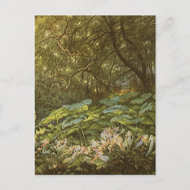 Postal Bajo las hojas del muelle de Richard Doyle, arte d (Anverso)