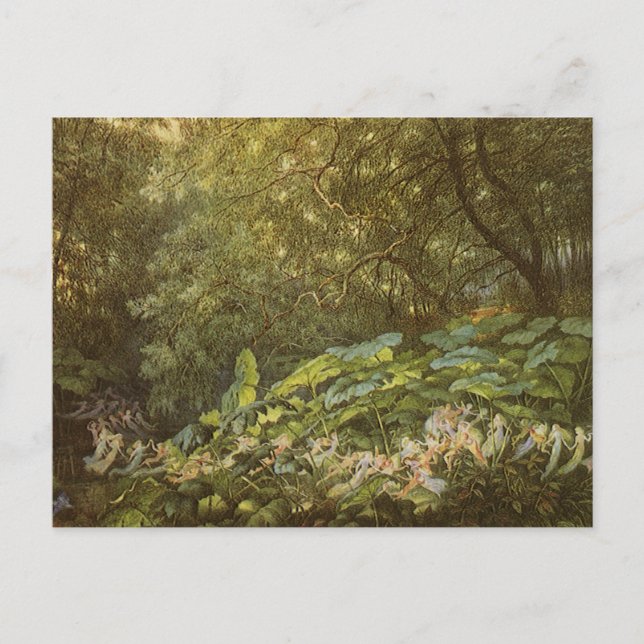 Postal Bajo las hojas del muelle de Richard Doyle, arte d (Anverso)