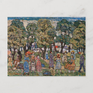 Postal Bajo los árboles de Maurice Prendergast, Arte fino