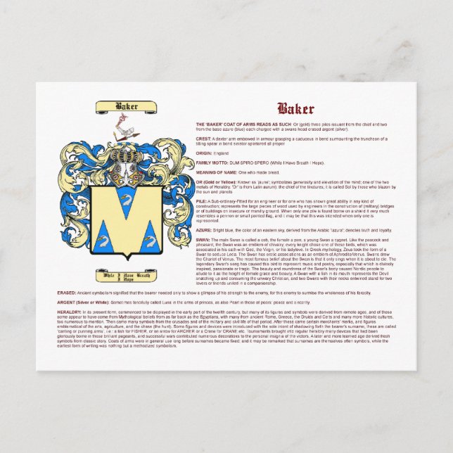 Postal Baker (inglés) (Anverso)