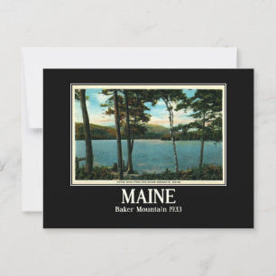Postal Baker Mountain Maine, 1933 con inspiración de époc