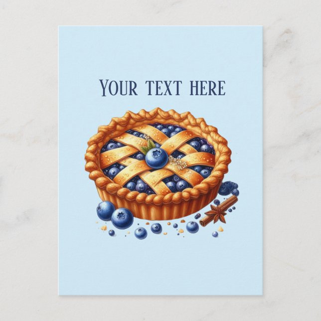 Postal  bakery add message business name blueberry pie (Anverso)