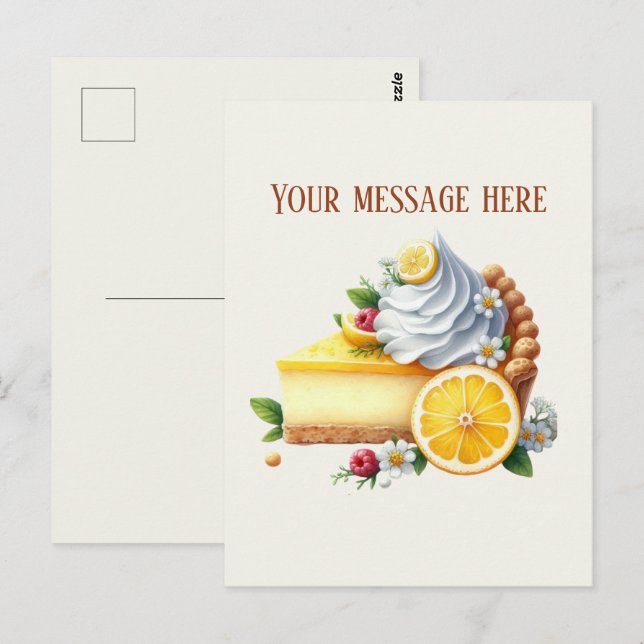 Postal Bakery add message Business name lemon pie (Anverso / Reverso)
