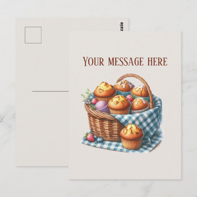 Postal Bakery add message Business name muffins (Anverso / Reverso)