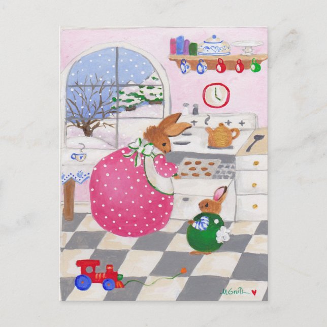 Postal Baking Bunny Postcard (Anverso)