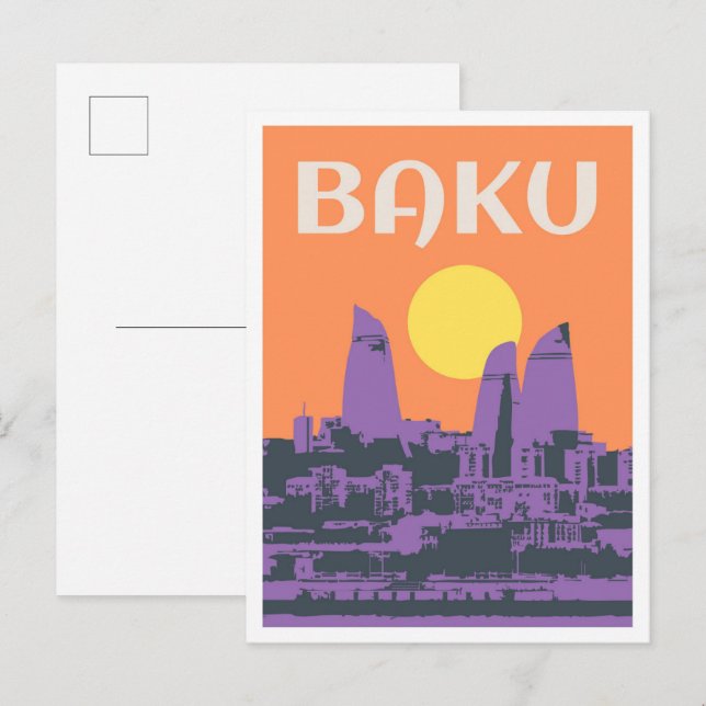 Postal Baku Azerbaijan Art vintage Travel (Anverso / Reverso)
