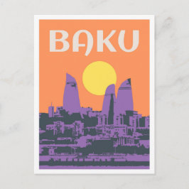 Postal Baku Azerbaijan Art vintage Travel