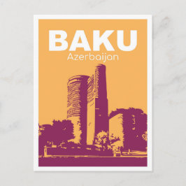 Postal Baku Azerbaijan Art vintage Travel