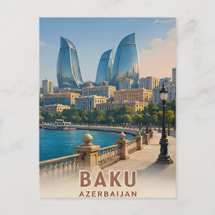 Postal Bakú Azerbaiyán Mar Caspio Escape Ciudad 🏔️