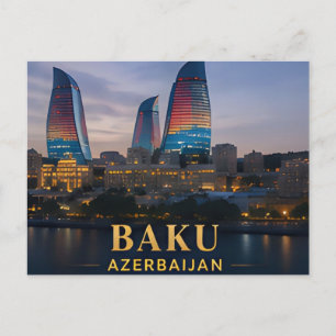 Postal ✈️ Bakú Azerbaiyán Viaje Regalo 🌊