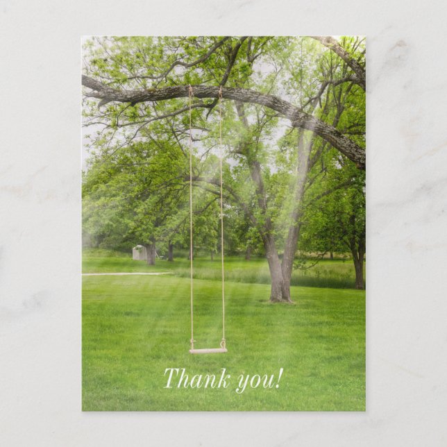 Postal Balanceándome bajo la luz del sol Gracias (Anverso)