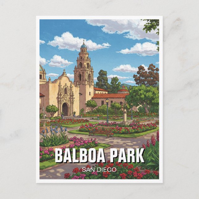 Postal Balboa Parque San Diego (Anverso)