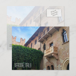 Postal Balcón de Julieta en Verona Italia Recuerdo de via