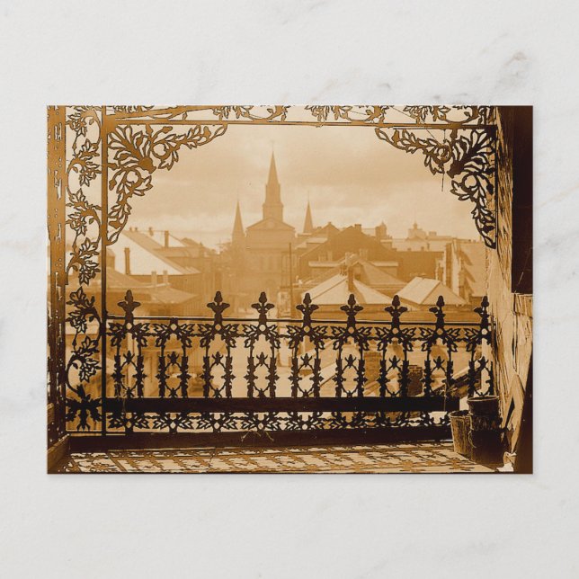 Postal Balcón de la Casa Antigua Nueva Orleans (Anverso)