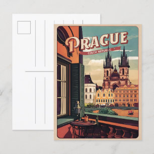 Postal balcón de regalos de la república checa de praga d