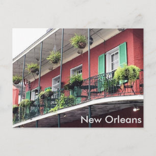 Postal Balcón del Barrio Francés de Nueva Orleans