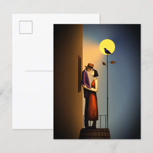 Postal Balcón Romántico a la Luz de la Luna – Amor Noir V
