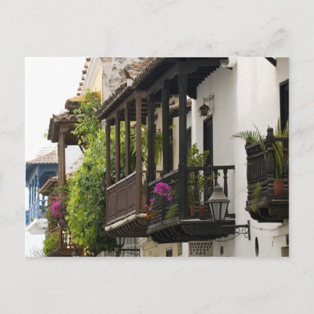 Postal Balcones de Cartagena (Anverso)