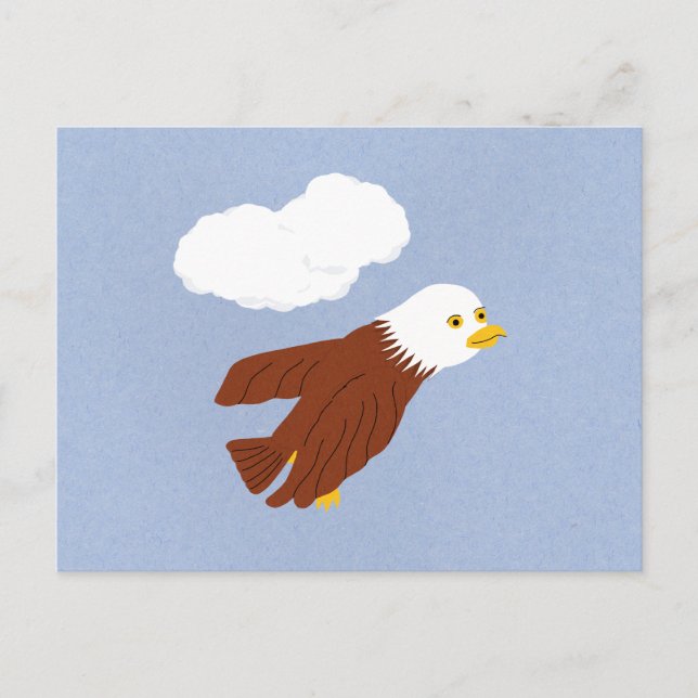 Postal Bald Eagle Whimsical Personalizado Art (Anverso)