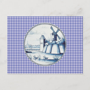 Postal Baldosa azul tradicional de Holanda