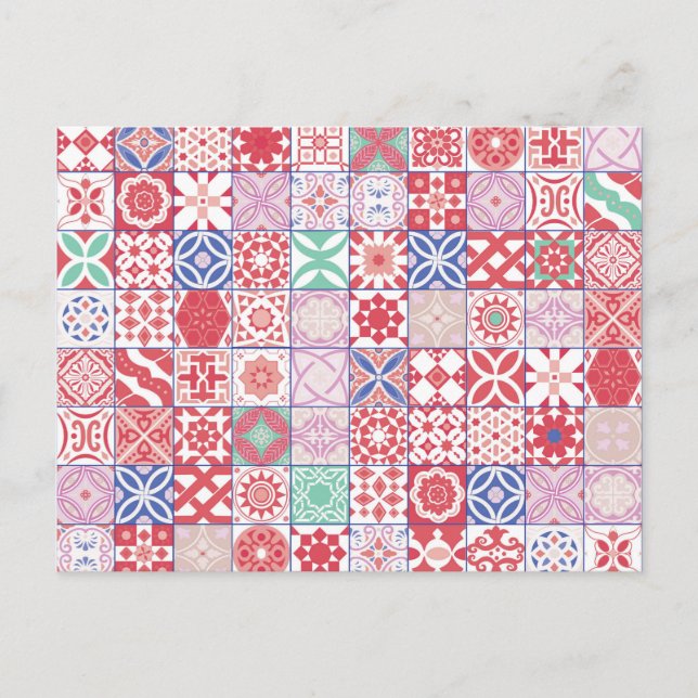Postal Baldosa roja marroquí (Anverso)