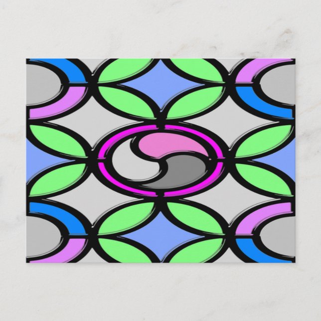 Postal Baldosas de color cristal (Anverso)