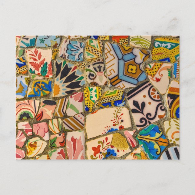 Postal Baldosas de gaviota en Barcelona, España (Anverso)