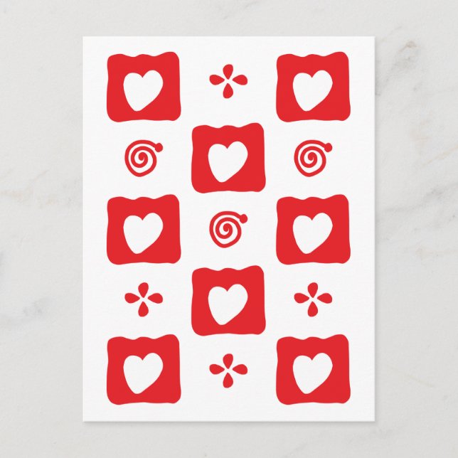 Postal Baldosas de Mosaic Heart (Anverso)