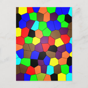 Postal Baldosas de mosaico de vidrio con manchas colorida
