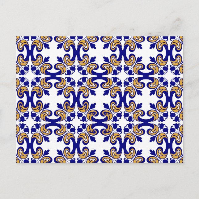 Postal Baldosas florales antiguas (Anverso)