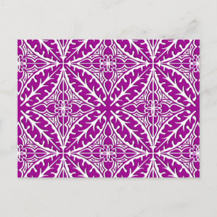 Postal Baldosas marroquíes - amatista morado y blanco
