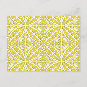 Postal Baldosas marroquíes - oro mostaza y blanco