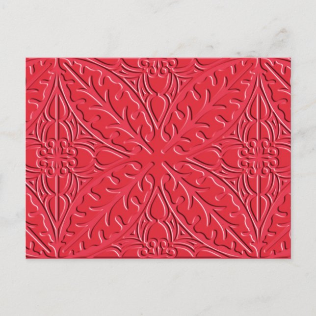 Postal Baldosas marroquíes - rojo cinabrio (Anverso)