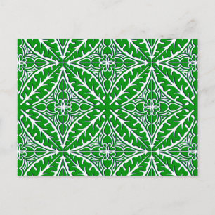 Postal Baldosas marroquíes - verde esmeralda y blanco