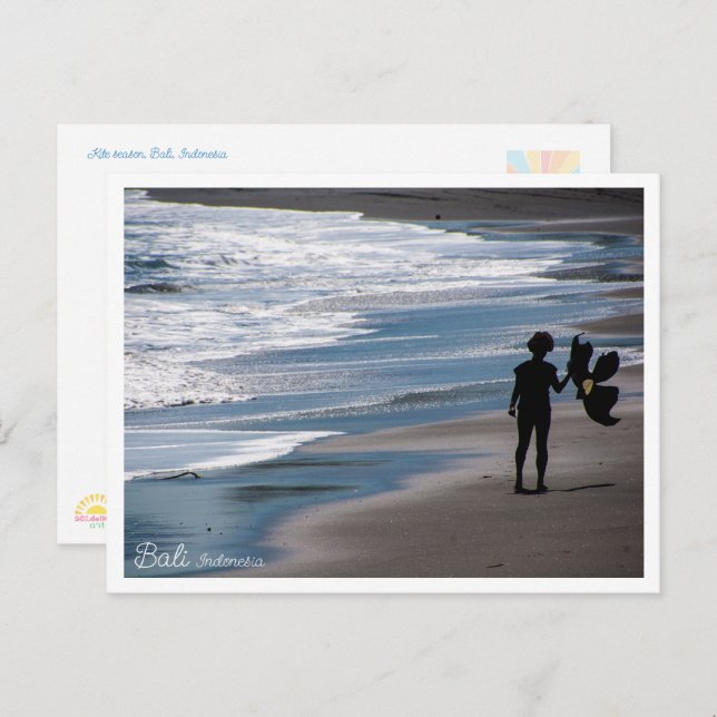 Postal Bali Beach Kite Festival – Travel Postcard (Anverso / Reverso)
