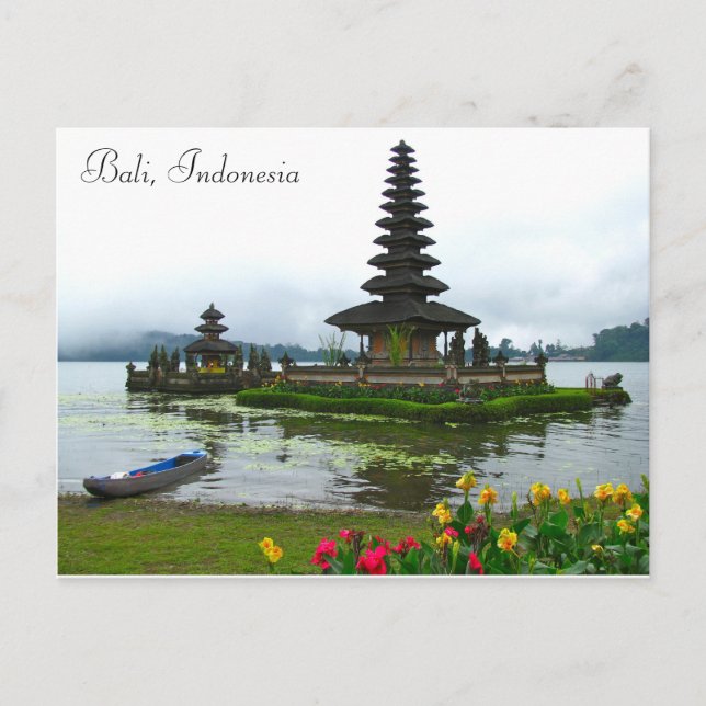 Postal Bali, Indonesia - Pura Ulun Danu, lago Bratan (Anverso)