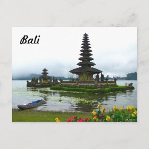 Postal Bali, Indonesia - Pura Ulun Danu, lago Bratan