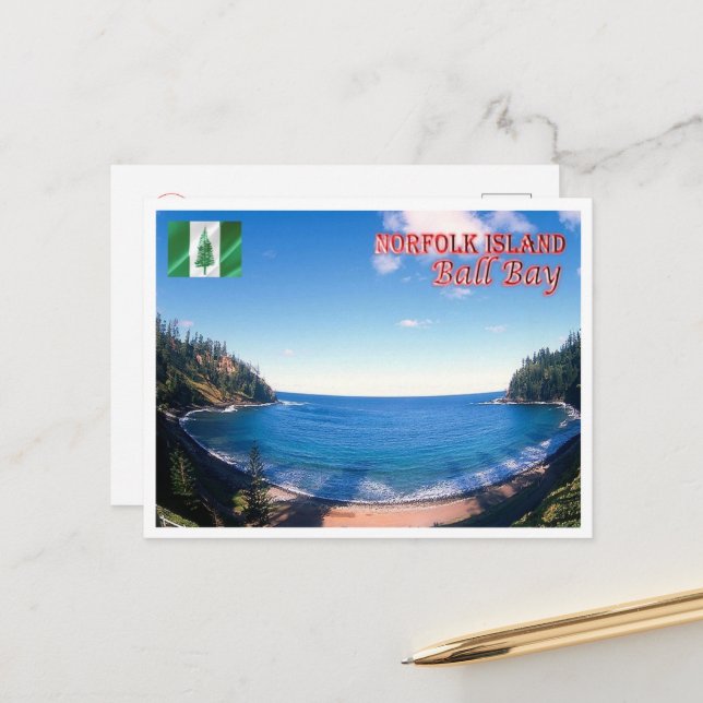 Postal Ball Bay - Isla Norfolk - (Anverso/Reverso In Situ)