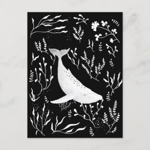 Postal Ballena acuática Floral Humpback