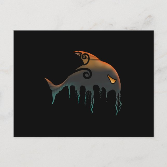Postal ballena asesina Halloween (Anverso)