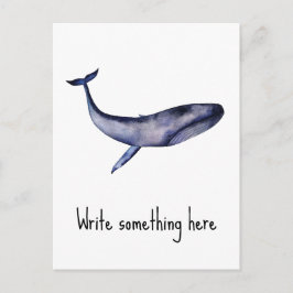 Postal Ballena azul acuarela