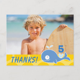 Postal Ballena Azul Puntos Amarillos Gracias por la Foto 