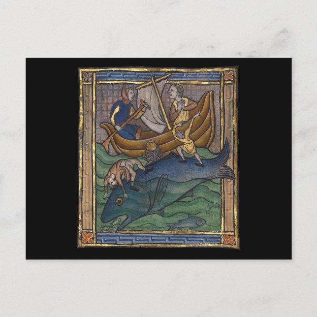 Postal Ballena bestiar medieval c. 1270 (Anverso)