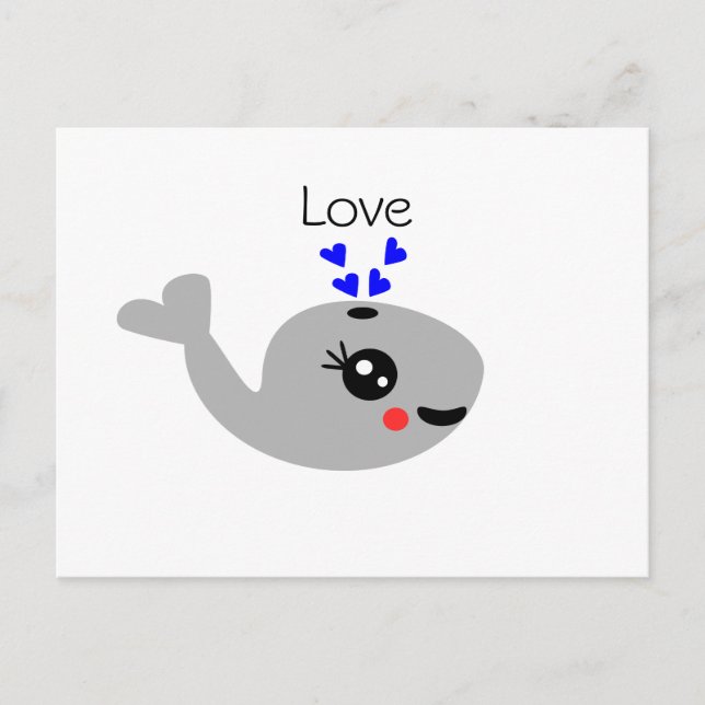 Postal Ballena de amor, ballena feliz (Anverso)