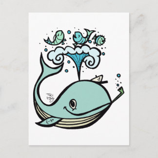 Postal ¡Ballena de capitán! por Tiki Ony