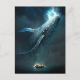 Postal Ballena En El Cielo Fantasía Arte