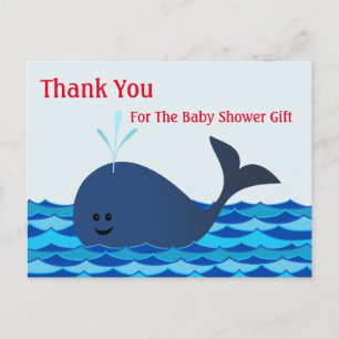 Postal Ballena, Gracias Postcard Baby Shower