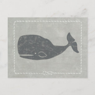 Postal Ballena gris náutica