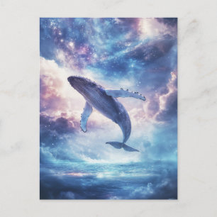 Postal Ballena Jorobada Rompiendo la Superficie bajo el C